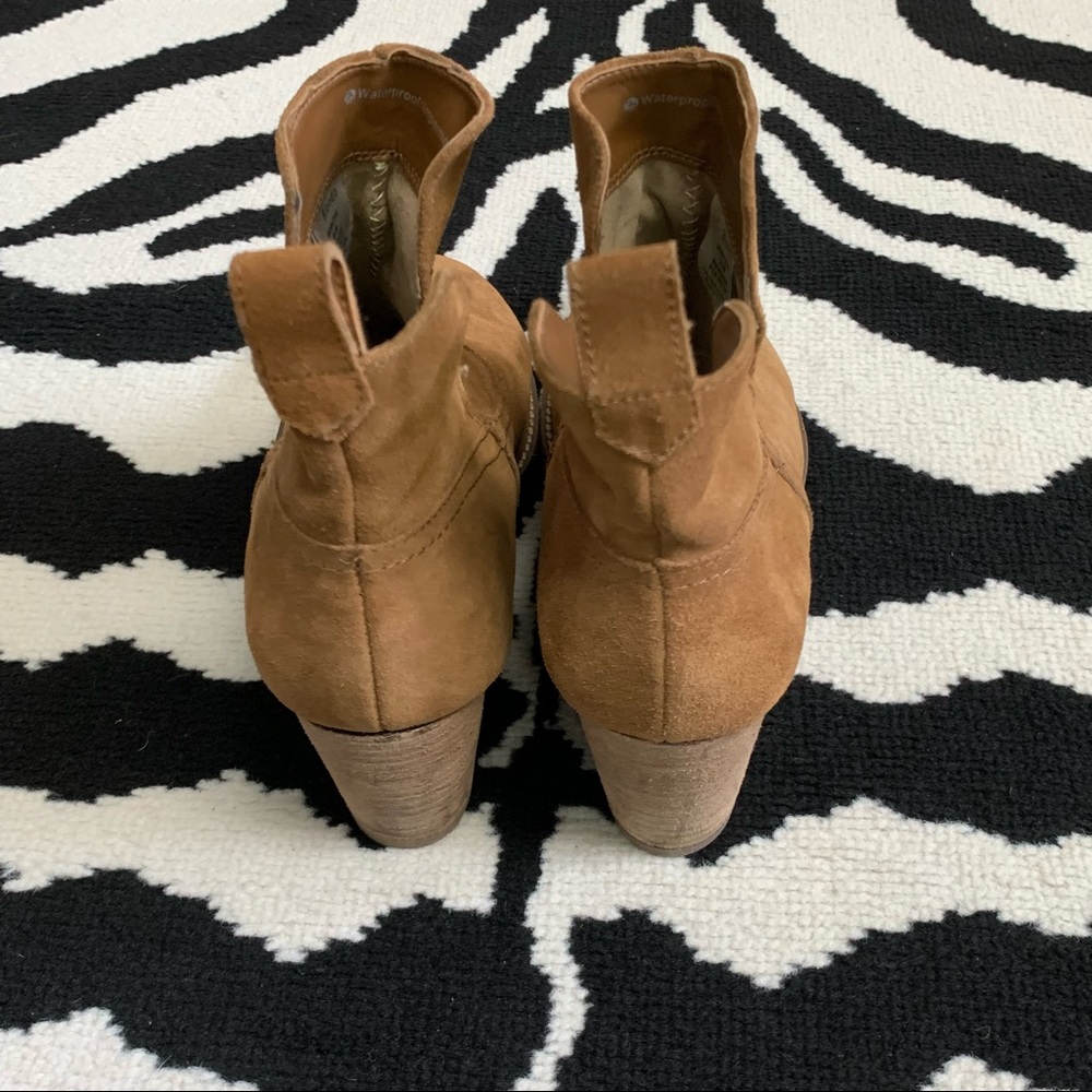 Blondo Irving Waterproof Suede Wedge Bootie In Cognac Size 9.5 - Picture 5 of 13